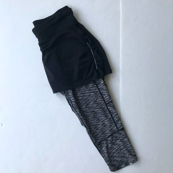 Athleta Skirted 2 In 1 Athletic Electric Placid Leggings Small Black Yog… - Picture 9 of 11